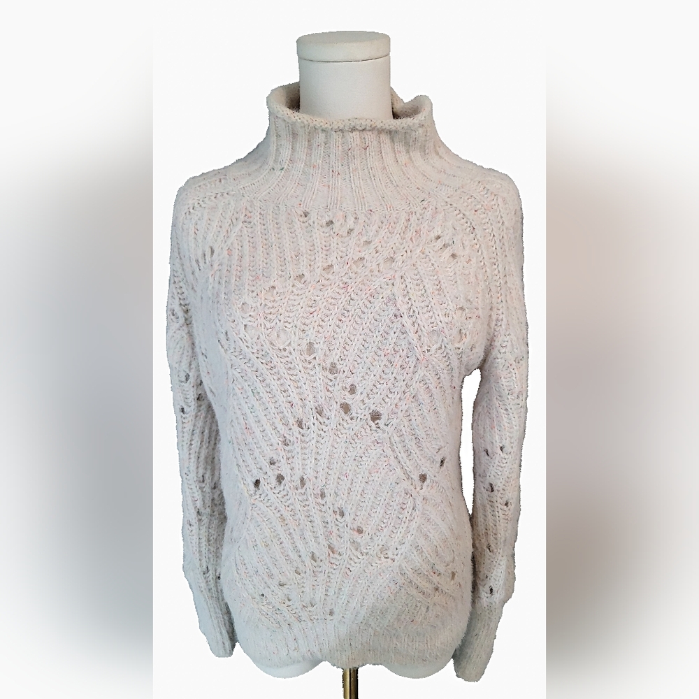 Heartloom Cream Cable Knit Turtleneck Sweater